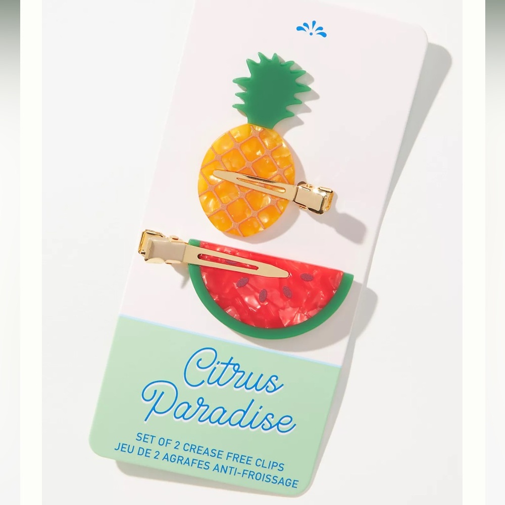 Citrus Paradise Crease-Free Clips, Set of 2